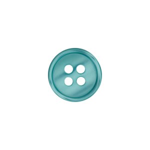 Poly button 4-hole 11mm light turquoise