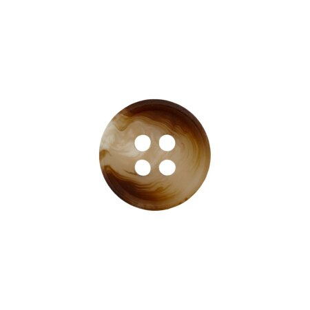 Poly button 4-hole 15mm light brown