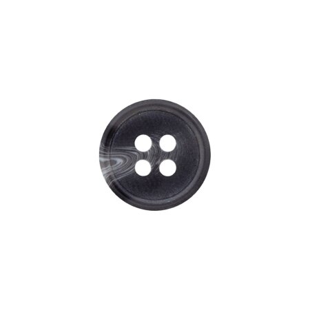 Poly button 4-hole 15mm dark grey