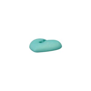 Poly button 2-hole heart 12mm light turquoise