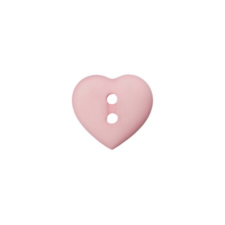 Poly button 2-hole heart 12mm pink