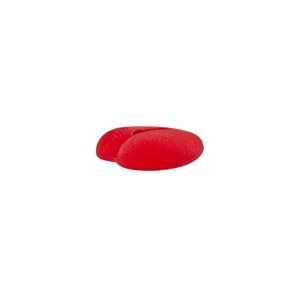 Poly button 2-hole heart 12mm red