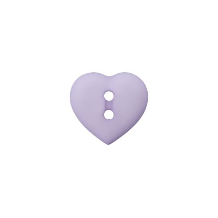 Poly button 2-hole heart 12mm lilac