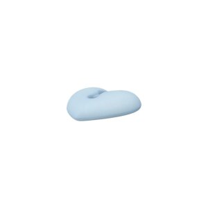 Poly button 2-hole heart 12mm light blue