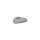 Poly button 2-hole heart 12mm medium gray