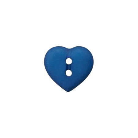 Poly button 2-hole heart 12mm navy