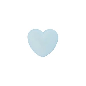 Poly button eyelet heart 12mm light blue