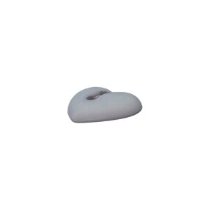 Poly button 2-hole heart 15mm medium gray