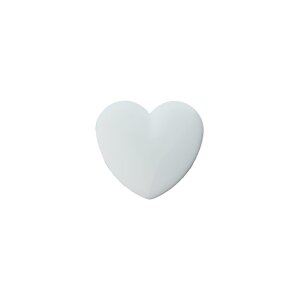 Poly button eyelet heart 15mm white