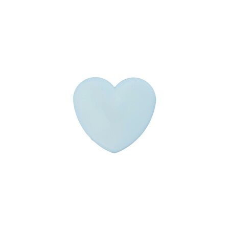 Poly button eyelet heart 15mm light blue