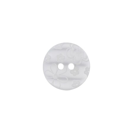 Poly button 2-hole 15mm white