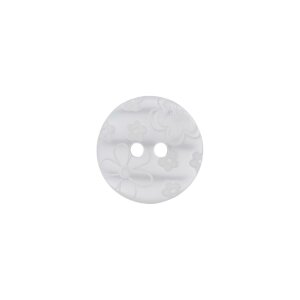 Poly button 2-hole 15mm white