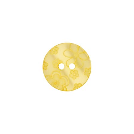 Poly button 2-hole 15mm yellow