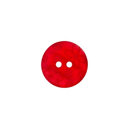 Poly button 2-hole 15mm red