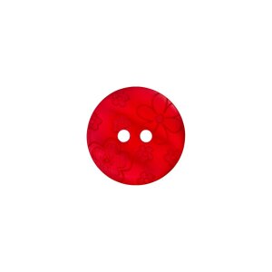 Poly button 2-hole 15mm red