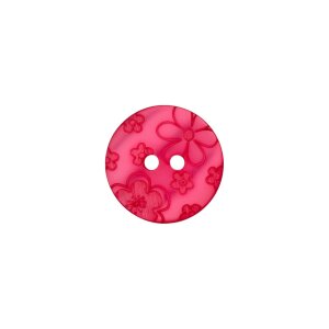 Poly button 2-hole 15mm pink