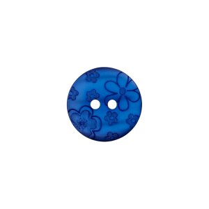 Poly button 2-hole 15mm blue