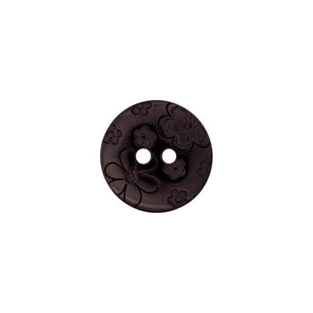 Poly button 2-hole 15mm black