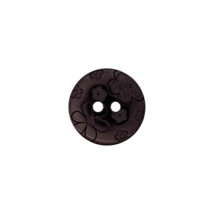 Poly button 2-hole 15mm black