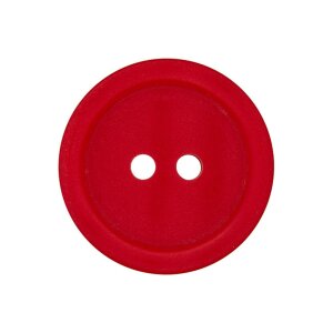 Poly button 2-hole 18mm red