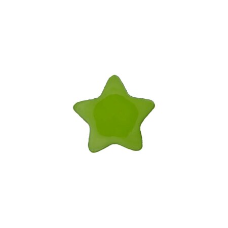 Poly button eyelet star 15mm green