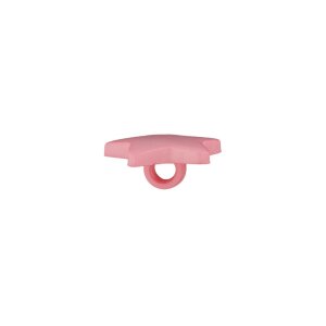 Poly button eyelet star 15mm pink