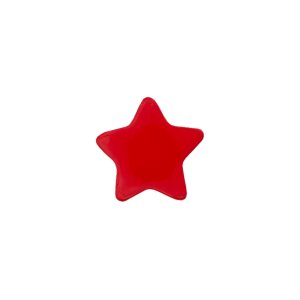 Poly button eyelet star 15mm red