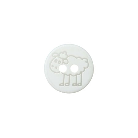 Poly button sheep 2L 15mm white