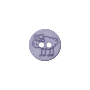 Poly button sheep 2-hole 15mm lilac