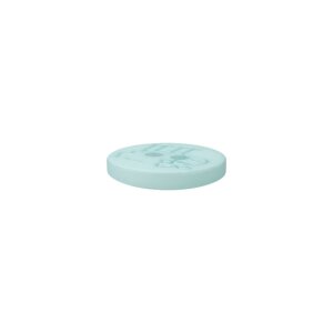 Poly button sheep 2-hole 15mm light blue