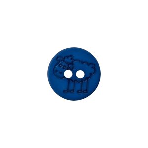 Poly button sheep 2-hole 15mm navy