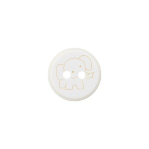 Poly button 2-hole elephant 12mm cream