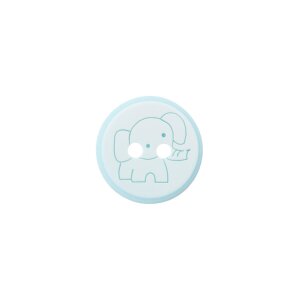 Poly button 2-hole elephant 12mm light turquoise