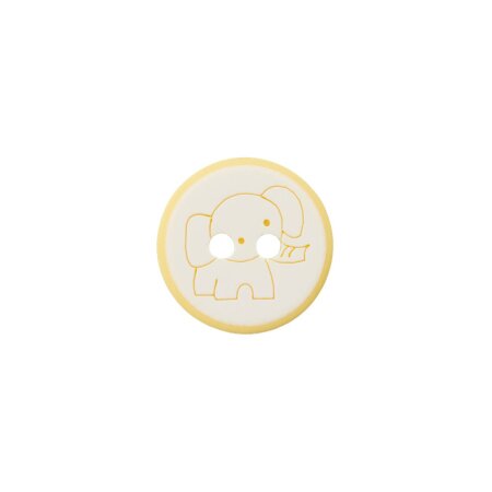 Poly button 2-hole elephant 12mm yellow