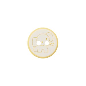 Poly button 2-hole elephant 12mm yellow