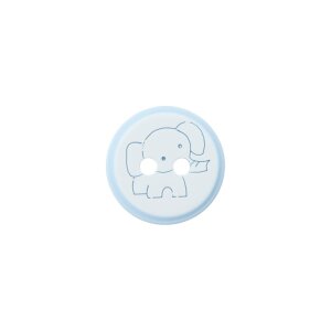 Poly button 2-hole elephant 12mm light blue