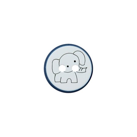 Poly button 2-hole elephant 12mm navy