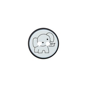 Poly button 2-hole elephant 12mm black