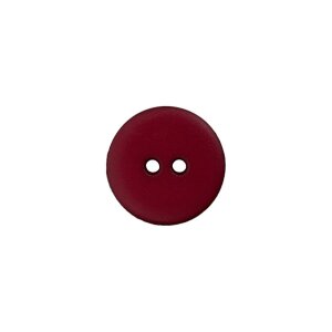 Poly button 2-hole 18mm dark red