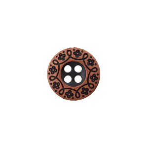 Metal button 4-hole 11mm old-copper