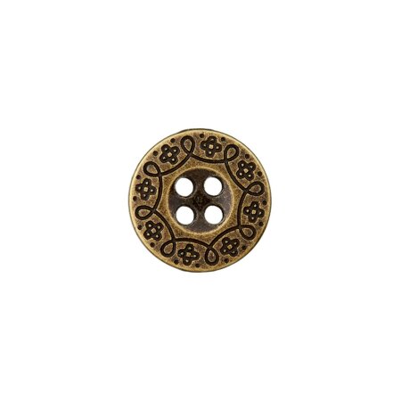 Metal Button 4-hole 11mm antique brass