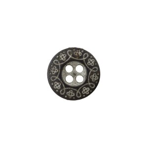 Metal Button 4-hole 11mm old-silver