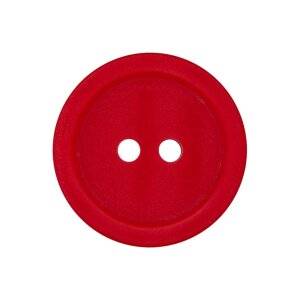 Poly button 2-hole 23mm red