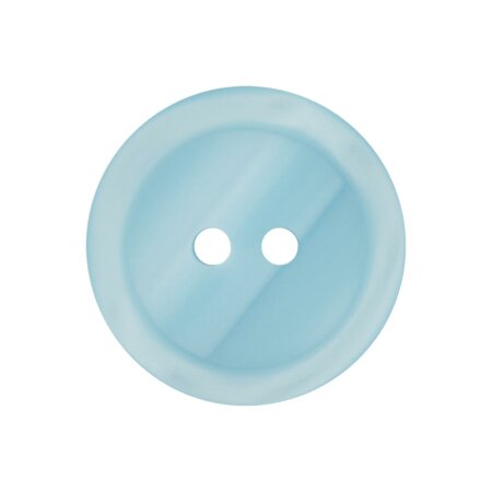 Poly button 2-hole 23mm light blue