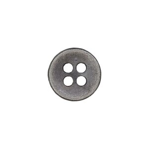 Metal button 4-hole 9mm old silver