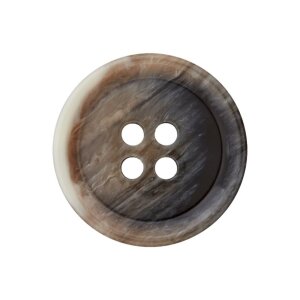 Poly button 4-hole 15mm light brown