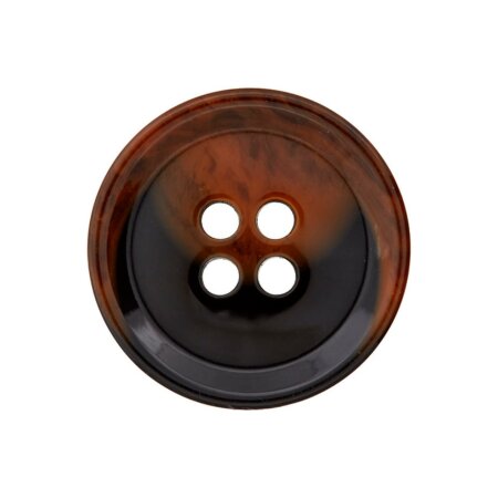 Poly button 4-hole 15mm dark brown