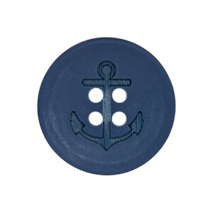 Poly button 4-hole anchor 15mm navy