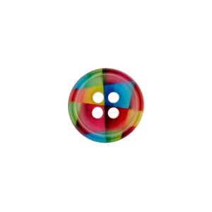 Poly button 4-hole 11mm multicolored