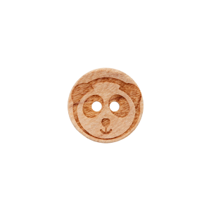 Wooden button 2-hole Panda 15mm beige